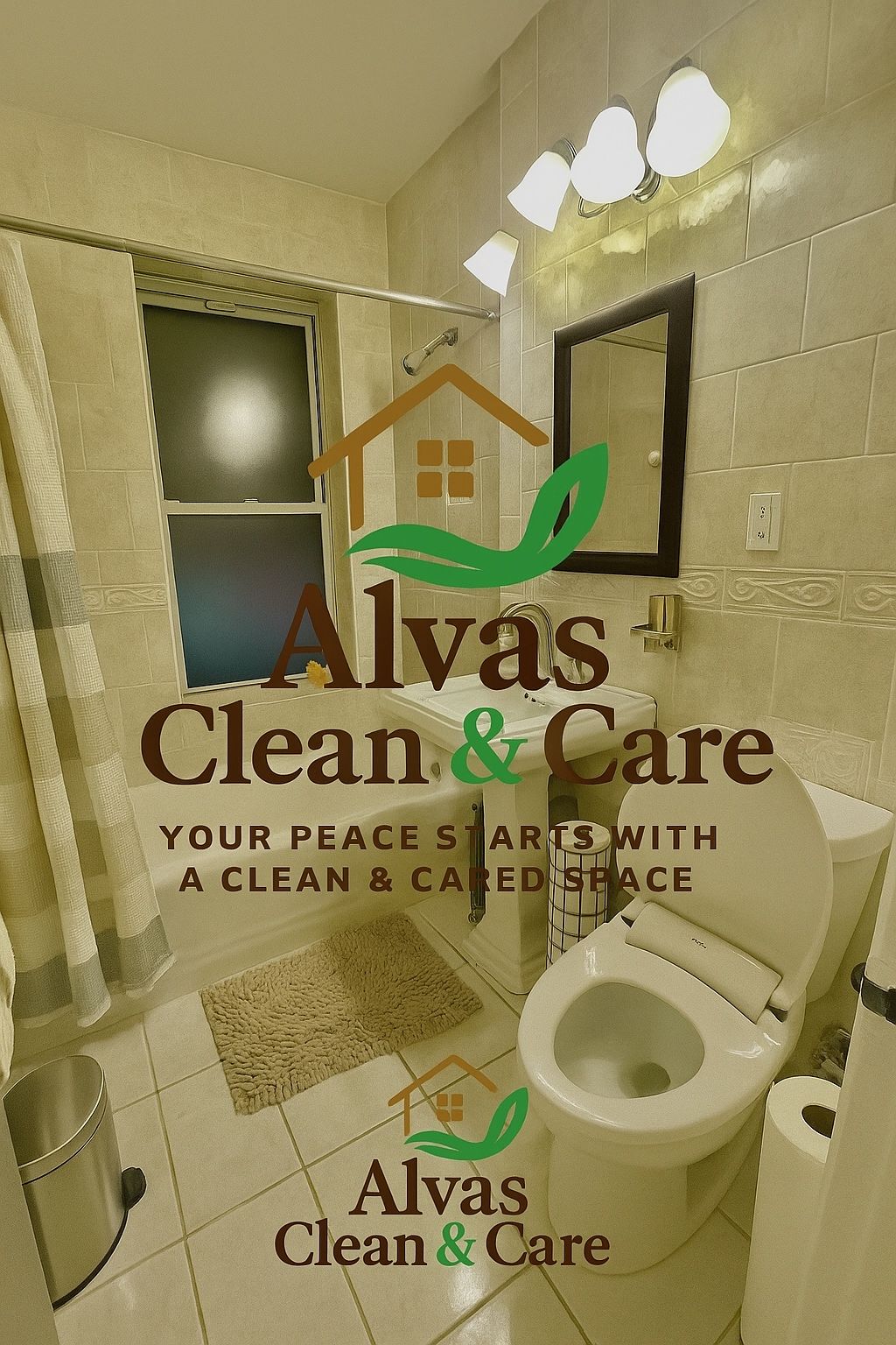 Sparkling bathroom after an Alvas Clean & Care visit