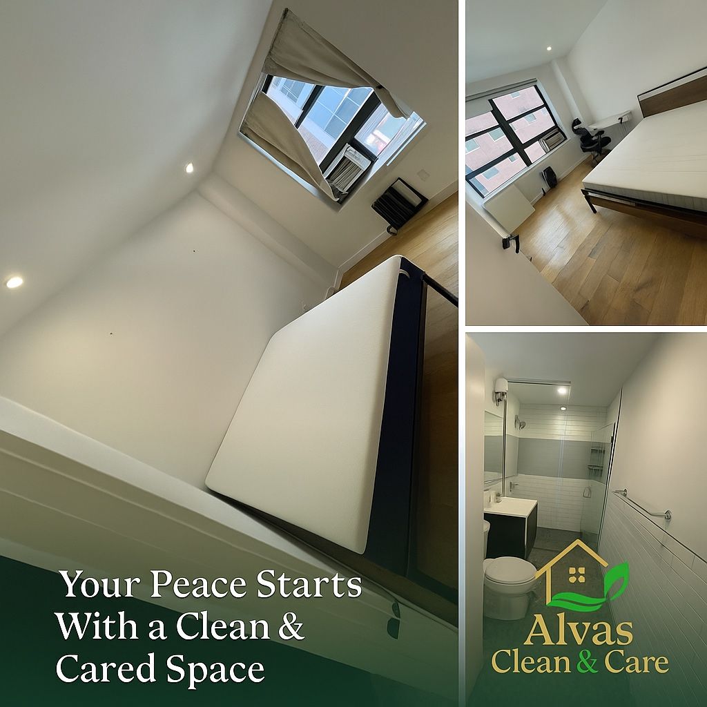 Freshly cleaned bedroom and bathroom by Alvas Clean & Care